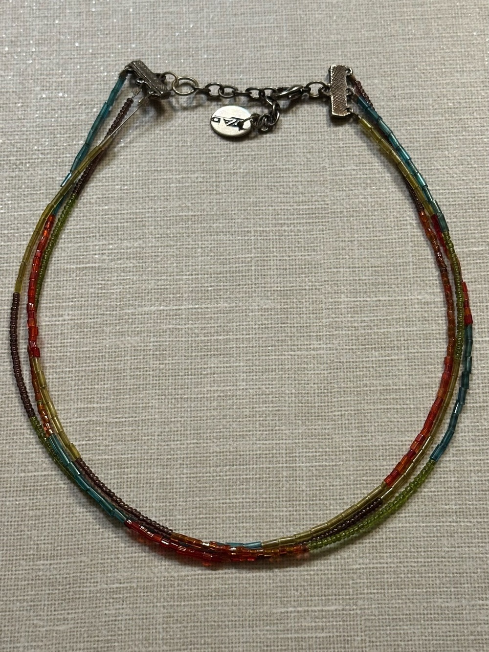 Colorful Multistrand Glass Bead Boho Necklace